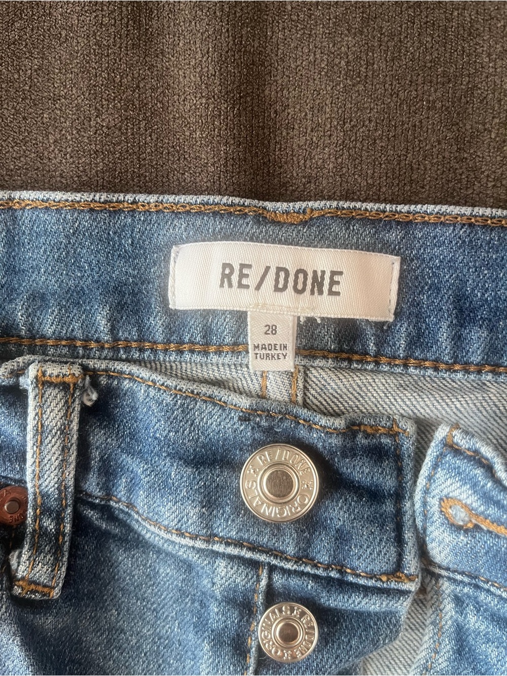 Re/Done Straight-Leg Mid-Blue Women's High-waisted Capri Jeans - Picture 4 of 4
